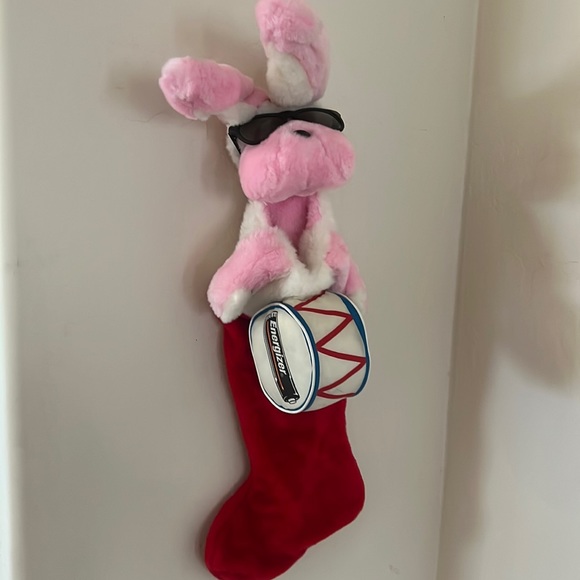 Vintage 1993 Energizer Bunny Plush Christmas Stocking **Missing Drum Sticks** - Picture 1 of 10